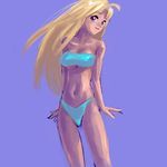  bikini blonde_hair brown_eyes dd_(wata4432) jpeg_artifacts long_hair love_hina lowres navel sarah_mcdougal simple_background solo strapless swimsuit teenage tubetop 