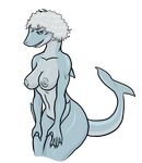  anthro breasts female fish marine nipples nude plain_background shark sharona solo transparent_background 
