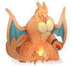2023 anthro arm_support bedroom_eyes biceps bodily_fluids charizard claws colored_line_art erection fangs finger_claws fire flaming_tail foreskin generation_1_pokemon genitals hi_res holding_object holding_pokeball humanoid_genitalia humanoid_penis kneeling looking_at_viewer male muscular muscular_anthro muscular_male narrowed_eyes nintendo nipples nude open_mouth pecs penis pokeball pokemon pokemon_(species) quads scalie seductive shaded sharp_teeth simple_background solo sweat sweatdrop sweaty_legs sweaty_thighs tail teeth tongue tongue_out triceps vein veiny_penis wartzagon white_background wings wristband