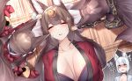  ! !! 4girls absurdres age_difference aged_down akagi-chan_(azur_lane) amagi-chan_(azur_lane) amagi_(azur_lane) animal_ear_fluff animal_ears azur_lane bell blunt_bangs blush breasts brown_hair cleavage closed_eyes collarbone commentary constricted_pupils cut-in dated_commentary floor food food_on_head fox_ears fox_girl fox_tail from_above fruit fruit_on_head hair_bell hair_ornament head_on_pillow highres holding holding_food holding_fruit japanese_clothes kaga_(azur_lane) kimono kitsune kyuubi large_breasts long_hair lying mandarin_orange multiple_girls multiple_tails neck object_on_head on_back open_clothes open_kimono open_mouth pillow samip shaded_face short_hair sidelocks stacking surprised sweat sweatdrop tail thick_eyebrows twintails white_hair white_kimono 