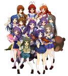  1boy 6+girls absurdres antenna_hair bespectacled blue_eyes blue_hair blue_skirt blush brown_eyes brown_footwear brown_hair clannad closed_mouth commentary_request crepe crossed_arms dango_daikazoku everyone fang food fujibayashi_kyou fujibayashi_ryou furukawa_nagisa furukawa_sanae girl_from_the_illusionary_world glasses grey_hair hair_bobbles hair_intakes hair_ornament hair_ribbon half_updo hand_up happy high-waist_skirt highres hikarizaka_private_high_school_uniform holding holding_food holding_instrument holding_star holding_violin ibuki_fuuko ichinose_kotomi index_finger_raised instrument kneehighs loafers long_hair looking_at_viewer medium_hair miyazawa_yukine mogege_gk multiple_girls nose_blush one_eye_closed orange_eyes otoko_no_ko pantyhose parted_lips purple_eyes purple_hair red_ribbon ribbon sagara_misae sailor_collar sakagami_tomoyo school_uniform serafuku shima_katsuki shirt shoes short_hair short_sleeves siblings simple_background sisters skirt smile socks standing star_(symbol) starfish straight_hair stuffed_animal stuffed_toy summer_uniform sunohara_mei suspender_skirt suspenders teddy_bear teeth twins twintails two_side_up upper_teeth_only v very_long_hair violin white_background white_pantyhose white_ribbon white_sailor_collar white_shirt white_socks wide_shot wig yellow_eyes yellow_ribbon |_| 