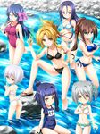  akechi_mitsuhide_(oda_nobuna_no_yabou) ass bikini blonde_hair blue_eyes blue_hair blush breasts brown_hair cameltoe cleavage competition_swimsuit covered_nipples fan frilled_bikini frills fundoshi green_eyes hachisuka_goemon highres japanese_clothes long_hair maeda_inuchiyo masakichi_(crossroad) medium_breasts multiple_girls navel niwa_nagahide_(oda_nobuna_no_yabou) oda_nobuna oda_nobuna_no_yabou one-piece_swimsuit one_eye_closed red_eyes rock sandals school_swimsuit shibata_katsuie_(oda_nobuna_no_yabou) short_hair side-tie_bikini silver_hair stream swimsuit takenaka_hanbee_(oda_nobuna_no_yabou) thigh_gap wading water_gun yellow_eyes 