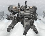  germany gun highres mecha mig-21_balalaika_(muvluv) motion_blur muvluv muvluv_alternative no_humans realistic scharfschutze schwarzesmarken science_fiction shield snow storm weapon 