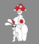 anthro armless big_breasts big_butt breasts butt duo elemental_creature elemental_humanoid female floating_ears fungi_fauna fungi_humanoid fungus hi_res huge_breasts huge_butt humanoid lagomorph leg_hug leporid male male/female mammal mimi_(teztaz) mommy_kink mushroom mushroom_humanoid mushy_(teztaz) nude rabbit shorter_male teztaz