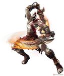  1boy bald blade blades chains god_of_war highres kratos male male_focus pteruges sandals solo soul_calibur soulcalibur:_broken_destiny 