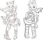 &lt;3 anthro bill_grey canid canine canis clothed clothing crossdressing domestic_dog dress duo fox fox_mccloud high_heeled_shoe male mammal nintendo panty_(pswg) simple_background slippy_o&#039;donnell smile star_fox stocking_(pswg) white_background wings