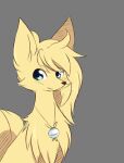 blue_eyes collar feral fiddleafox fur generation_1_pokemon hajime_(fiddleafox) male ninetales nintendo pokemon pokemon_(species) simple_background solo soothe_bell yellow_body yellow_fur