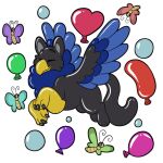 avian balloon eyes_closed feathered_wings feathers grey_body gryphon inflatable mythological_avian mythology symrea telegram_sticker wings