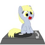  cute derp derpy_hooves_(mlp) equine female feral friendship_is_magic low_res mammal my_little_pony pegasus solo turn_table turning turning_table wings 