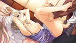  bed blonde_hair blush breasts censored game_cg hajikano_shizuku nipples no_bra nopan penis sex sinclient tagme_(artist) wet 