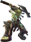  absurdres astaroth_(sc) astaroth_(soulcalibur) axe golem green_skin highres male male_focus pteruges solo soul_calibur soulcalibur_v weapon 