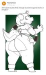2024 annoyed anthro big_butt bottom_heavy butt curious_cat dart digital_media_(artwork) english_text female hi_res horn huge_butt kobold piko_(simplifypm) potoobrigham rear_view reptile scalie short_stack solo text thick_thighs