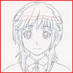  amagami animated animated_gif blush blush_stickers border face head_tilt red_border sakurai_rihoko smile solo 
