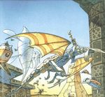  dragon flying goggles goggles_on_head gun handgun keil_fluge moebius official_art panzer_dragoon sega weapon wings 