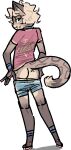 alpha_channel anthro biped butt clothing domestic_cat english_text felid feline felis fingers girly hair jam_(artist) male mammal rear_view shirt simple_background solo tail text text_on_clothing text_on_shirt text_on_topwear topwear transparent_background