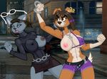  abs belt bone breasts canine cat clothed clothing dog duo eyewear feline female fight glasses greg_panovich invalid_tag mammal necklace nipples punch saints_row shaundi shorts skimpy smile sunglasses viola_dewynter 