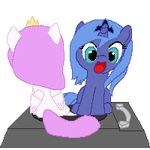  alpha_channel animated crown cub cute duo equine female feral friendship_is_magic horn low_res mammal my_little_pony plain_background princess princess_celestia_(mlp) princess_luna_(mlp) royalty tomdantherock transparent_background turn_table turning turning_table winged_unicorn wings young 