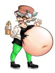 after_vore animal_humanoid belly big_belly burping cephalopod cephalopod_humanoid clothing female hi_res humanoid inkling jaxbeef marie_(splatoon) marine marine_humanoid mollusk mollusk_humanoid nintendo oral_vore same_size_vore solo splatoon torn_clothing vore