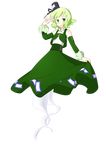  absurdres blush dress full_body fumihaduki ghost_tail green_dress green_eyes green_hair highres short_hair soga_no_tojiko solo touhou transparent_background v 