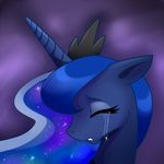  blue_hair crown crying equine eyes_closed female feral friendship_is_magic hair horn horse long_hair madmax mammal my_little_pony pony princess_luna_(mlp) simple_background solo tears unicorn 