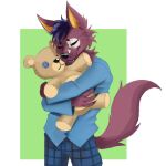anthro clothing hug male pajamas plushie teddy_bear