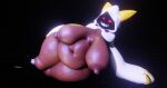 absurd_res adri164 animal_humanoid arc_system_works areola belly big_breasts big_nipples blazblue breasts cat_humanoid curvy_figure dark_areola dark_body dark_skin felid felid_humanoid feline feline_humanoid female hi_res humanoid kaka_(blazblue) looking_at_viewer mammal mammal_humanoid navel nipples overweight overweight_female red_eyes sharp_teeth smile solo taokaka teeth thick_thighs wide_hips