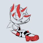  1boy collar commentary crossed_arms english_commentary furry furry_male ghostie_berry glaring male_focus red_eyes shadow_the_hedgehog sitting solo sonic_(series) 