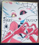 absurd_res angel_dust anthro arachnid arthropod demon enaic31 gesture hand_heart hazbin_hotel hi_res male solo spider spider_web traditional_media_(artwork)