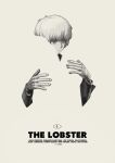  1boy 1girl bandaged_hand bandages bright_pupils chidouin_sara closed_mouth expressionless greyscale highres hug invisible kageyama_ranmaru kimi_ga_shine looking_to_the_side monochrome poster_parody simple_background the_lobster w5 