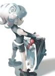  1girl arm_warmers ass bike_shorts black_arm_warmers black_footwear black_shorts bloblobber_(splatoon) gradient_hair grey_hair highres koike3582 legs_apart multicolored_hair octoling octoling_girl octoling_player_character pink_hair red_eyes shadow shoes short_hair shorts simple_background single_arm_warmer single_vertical_stripe solo splatoon_(series) standing suction_cups tentacle_hair two-tone_hair white_background 