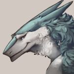 blue_body blue_fur ears_back female_(lore) fur hair kodacine looking_at_viewer mouth_closed pivoted_ears portrait sergal side_view smile solo