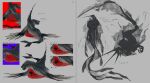  absurdres animal_focus blood brain grey_background headless headless_ichthys highres korean_text limbus_company monster multiple_views nervous_system no_humans official_art project_moon shark simple_background translation_request 