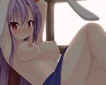  animal_ears breasts bunny_ears bunnygirl chumugi nipples purple_hair red_eyes reisen_udongein_inaba topless touhou 