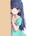  :o blush ice2002 idolmaster idolmaster_cinderella_girls long_hair peeking_out sajou_yukimi solo 