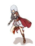  assassin's_creed_(series) assassin's_creed_ii bad_id bad_pixiv_id blade blue_eyes blue_hair cape dabozero ezio_auditore_da_firenze genderswap genderswap_(mtf) gloves hidden_blade knife skirt solo vambraces weapon 