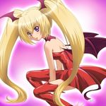  awa bat_wings blonde_hair cross head_wings hoshina_utau long_hair lowres lunatic_charm purple_eyes shugo_chara! skirt solo thighhighs twintails very_long_hair wings zettai_ryouiki 