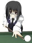  ball billiards copyright_request cue_ball cue_stick glasses necktie playing_games sleeve_cuffs solo suzuri_(tennenseki) 