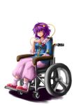  bad_id bad_pixiv_id frills hairband komeiji_satori purple_hair r2sais shadow short_hair simple_background socks solo third_eye touhou wheelchair 