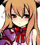  blush close-up drunk hase_neet horns ibuki_suika lowres orange_eyes orange_hair solo touhou 