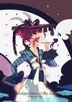  blue_eyes hat holding holding_pipe kiseru original pipe pipe_in_mouth red_hair smoking solo tako_ashin 