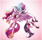  crown cutie_mark duo equine female feral friendship_is_magic glowing hair horn horse inuhoshi-to-darkpen levitation magic male mammal multi-colored_hair my_little_pony necklace pony princess_cadance_(mlp) shaded shining_armor_(mlp) unicorn winged_unicorn wings 