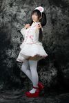  1girl asian black_hair cosplay hat lenfried long_hair nurse nurse_cap nurse_hat photo platform_footwear platform_shoes shoes twintails 