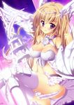  angel cleavage natsumiya_yuzu pantsu thighhighs wings 