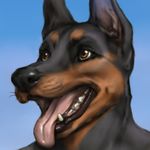  2012 anakuro anthro black_nose brown_eyes canine cute doberman dog happy icon male mammal open_mouth panting smile solo teeth tongue tongue_out unknown_artist whiskers 