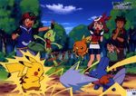  haruka_(pokemon) lowres mudkip pikachu pokemon pokemon_(anime) satoshi_(pokemon) takeshi_(pokemon) torchic treecko 