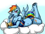  anthrofied avante92 bavante92 bikini book breasts cleavage clothed clothing equine female friendship_is_magic hair horse ice_pop invalid_tag looking_at_viewer mammal multi-colored_hair my_little_pony pegasus pony rainbow_dash_(mlp) rainbow_hair skimpy solo swimsuit wings 