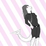  anthro breasts clothing dress_shirt female fish hair marine necktie pink pink_eyes sex_toy shark solo solrian 