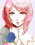  1girl alisa_boskonovich android crying flower lipstick makeup multicolored_eyes pink_hair tekken 
