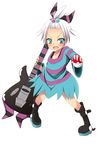  blue_eyes blush child guitar gym_leader hair_bobbles hair_ornament homika_(pokemon) instrument kota37303 loli poke_ball pokeball pokemon pokemon_(game) pokemon_bw2 white_hair 