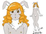  brown_eyes cute female hair lagomorph laura long_hair mammal mrbowater nipples nude pubes pussy rabbit small_breasts spots wide_hips young 